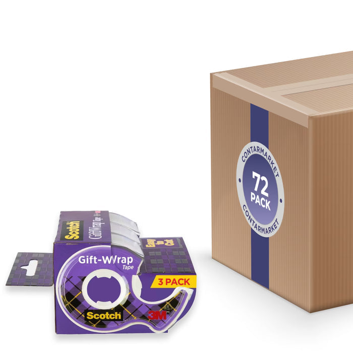 Scotch Satin Gift Wrap Tape 3CT 3/4 x 350 in - 72 Pack