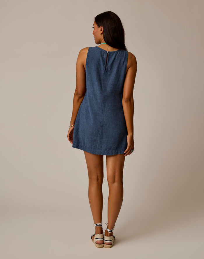 Scottie Linen Dress: Captain Chambray