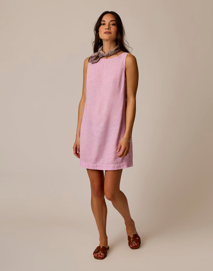 Scottie Linen Dress: Lt. Violet Chambray
