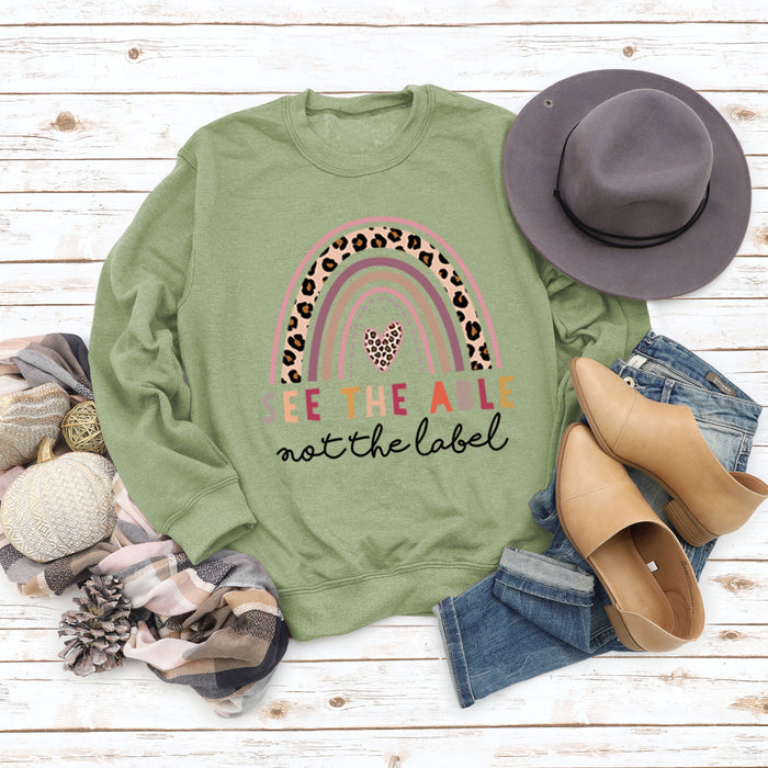 Olive green sweater (black word color picture) / S