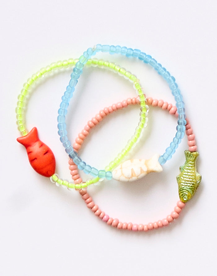 Seed Fish Bracelet Set: Multi