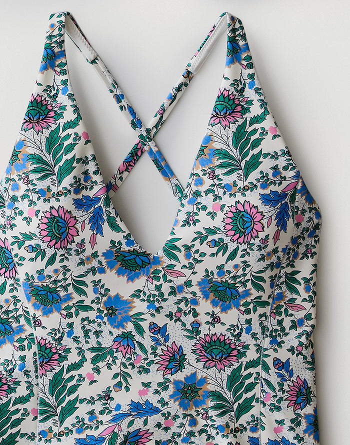 Serenity Compression Tankini: Cloud Multifloral