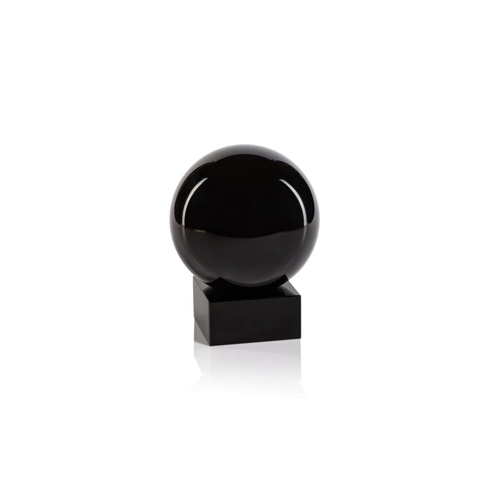 Serenity Crystal Orb on Base - Black - Decorative Accessories by Carlyle Avenue