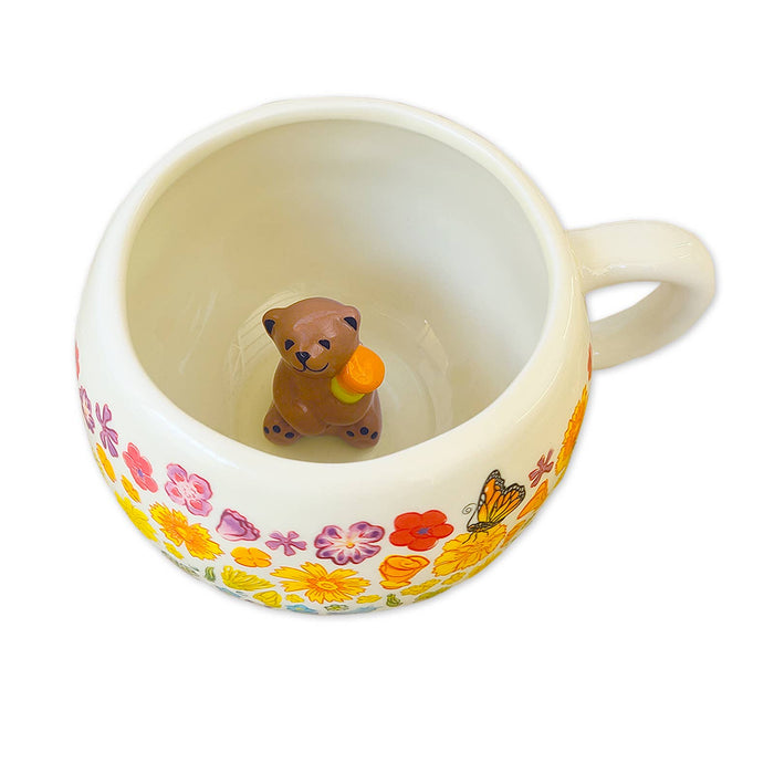 SF Mercantile - Rainbow Floral Mug with Bear Surprise