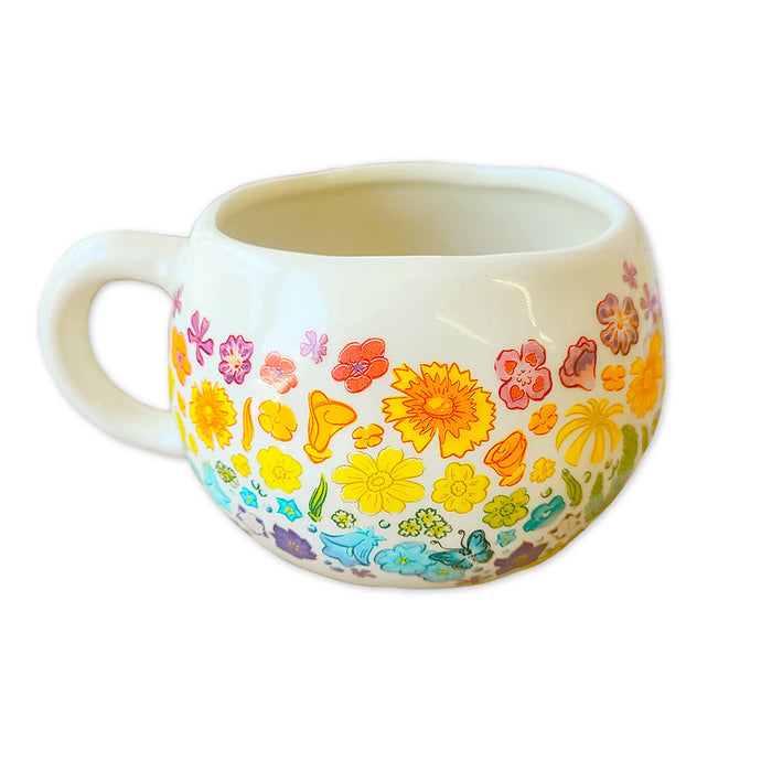 SF Mercantile - Rainbow Floral Mug with Bear Surprise