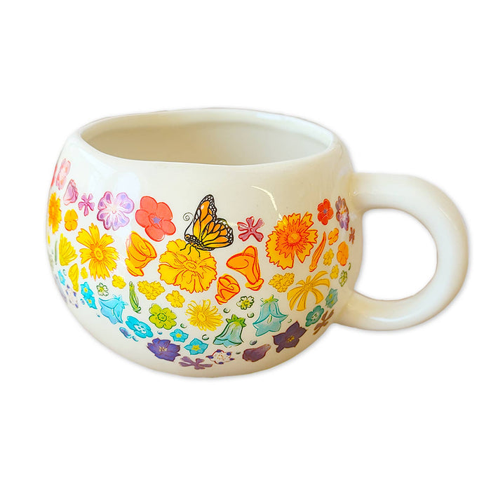 SF Mercantile - Rainbow Floral Mug with Bear Surprise