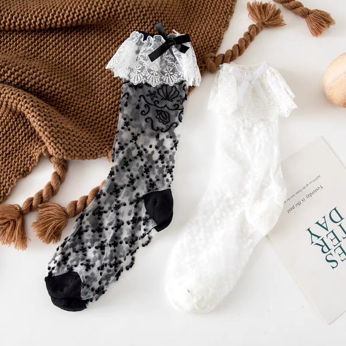 ♡ Sheer Crystal Socks ♡
