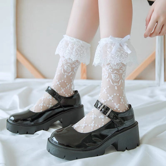 ♡ Sheer Crystal Socks ♡