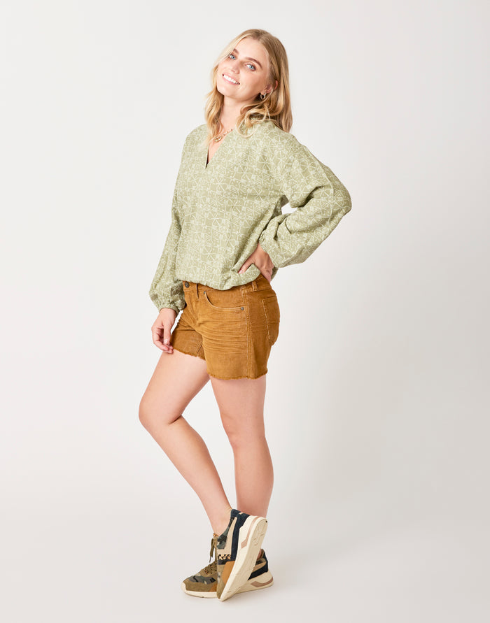 Shelby Top: Olive Bandana - FINAL SALE