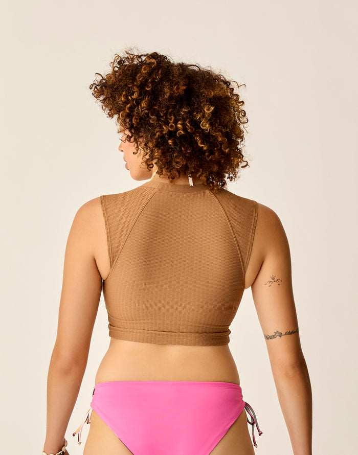 Shoreline Top: Rum Texture - FINAL SALE