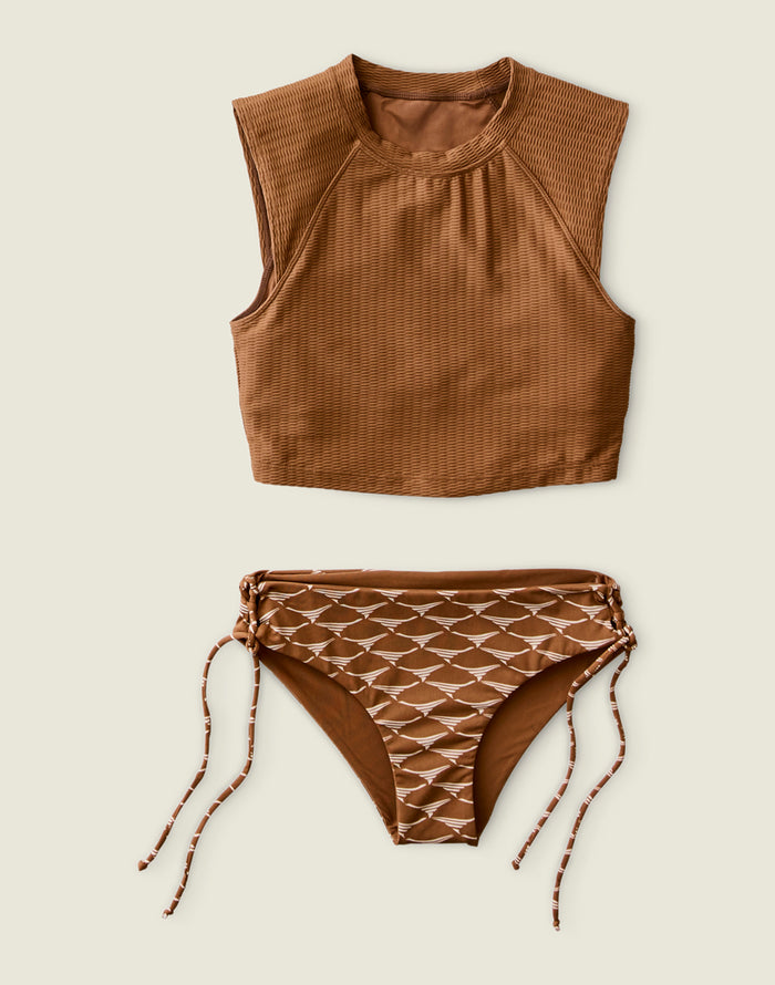 Shoreline Top: Rum Texture - FINAL SALE