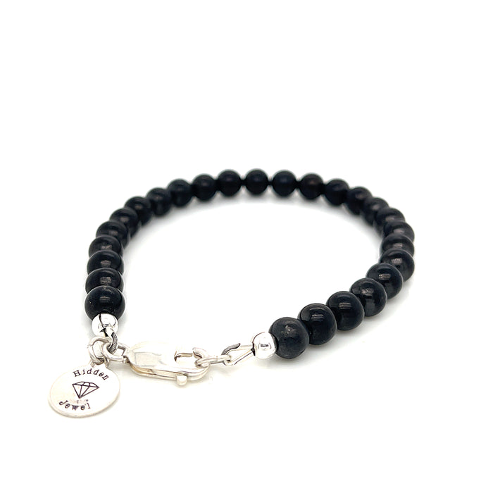 Shungite gemstone stone bracelet, size 7