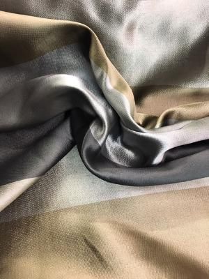 Silk & Poly Wide Strip - Gray / Green / Dark Gray