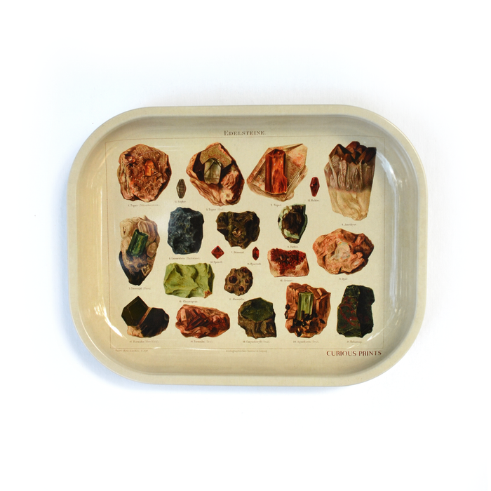 Small Metal Crystals and Minerals Ritual Tray / Vintage Gems