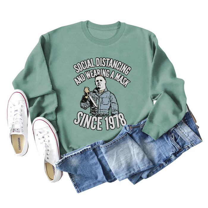 Light green sweater (black word color picture) / S
