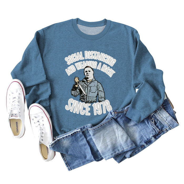 Blue sweater (white color picture) / S