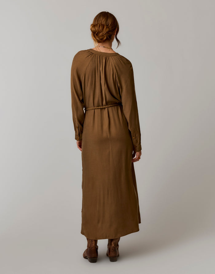 Solana Kindsilk Dress: Teak
