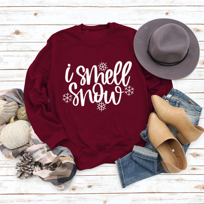 Wine red sweater (white font) / S