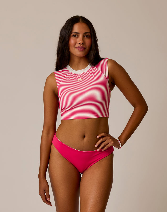 St. Barth Reversible Bottom: Melon Stripe/Watermelon
