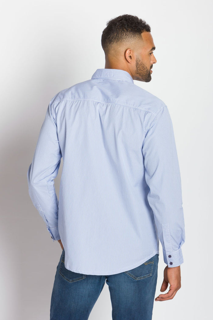 St Tropez | Men's Cotton Pinstripe Button Up Shirt