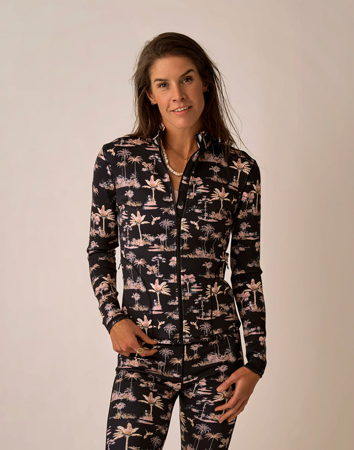 Stella Zip-Up Jacket: Black Toile