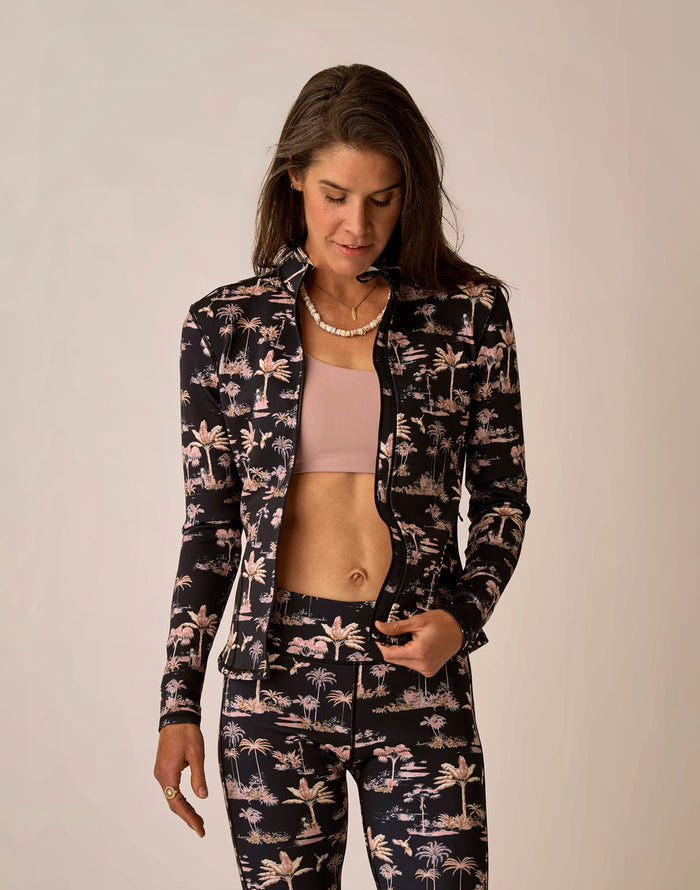 Stella Zip-Up Jacket: Black Toile