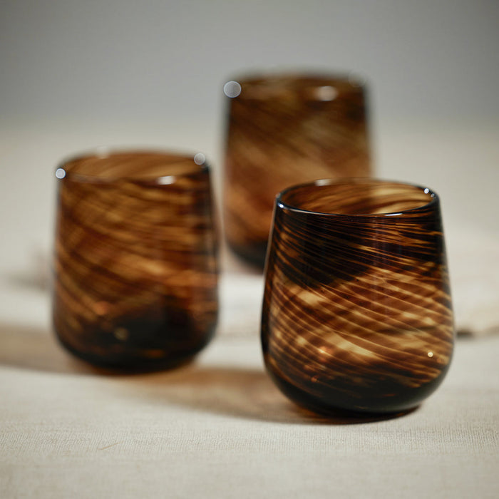 Stemless Tortoise Spiral All-Purpose Glass - Set of 6 - Drinkware Sets by Carlyle Avenue