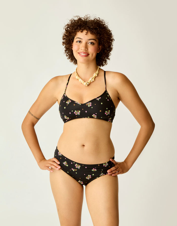 Stinson Bottom: Black Floret - FINAL SALE