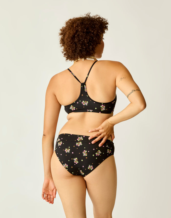 Stinson Bottom: Black Floret - FINAL SALE