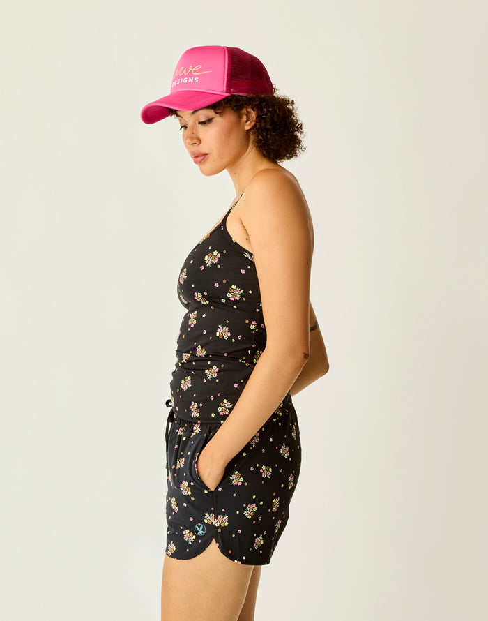 Stinson Tankini: Black Floret - FINAL SALE
