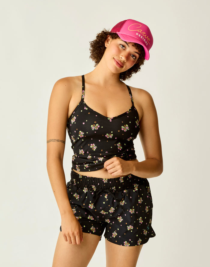 Stinson Tankini: Black Floret - FINAL SALE