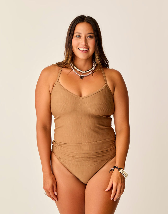 Stinson Tankini: Rum Texture - FINAL SALE