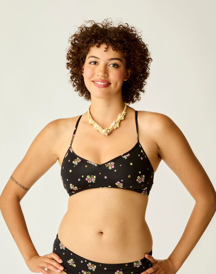 Stinson Top: Black Floret - FINAL SALE