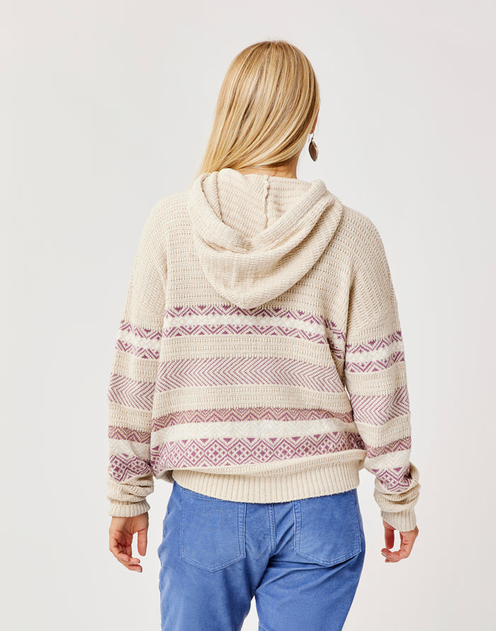Stowe Hooded Fairisle Sweater : Birch