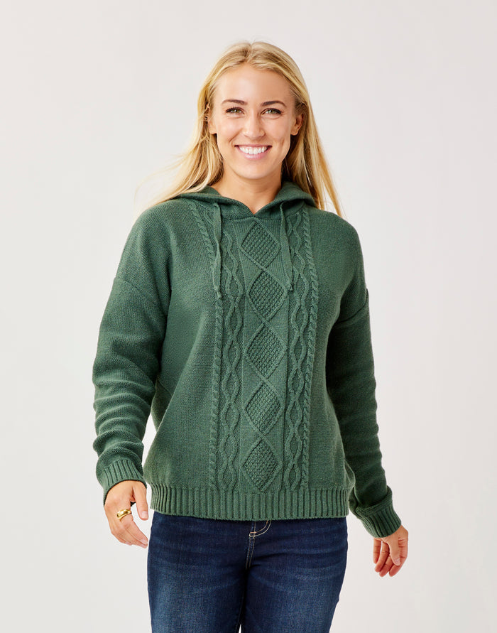 Stowe Hooded Sweater: Cilantro