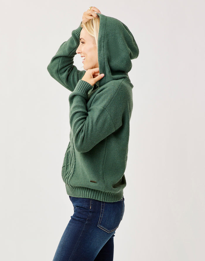 Stowe Hooded Sweater: Cilantro
