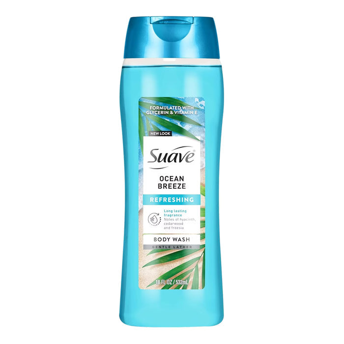 Suave Essentials Ocean Breeze Moisturizing Body Wash - 18 oz - 6 Pack