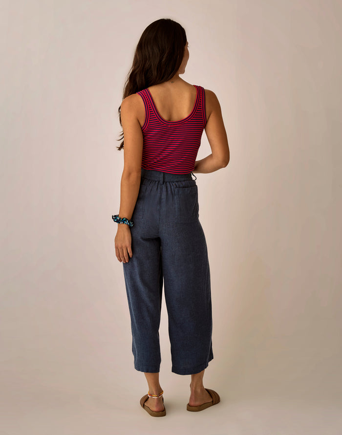 Suki Linen Pant: Captain Chambray