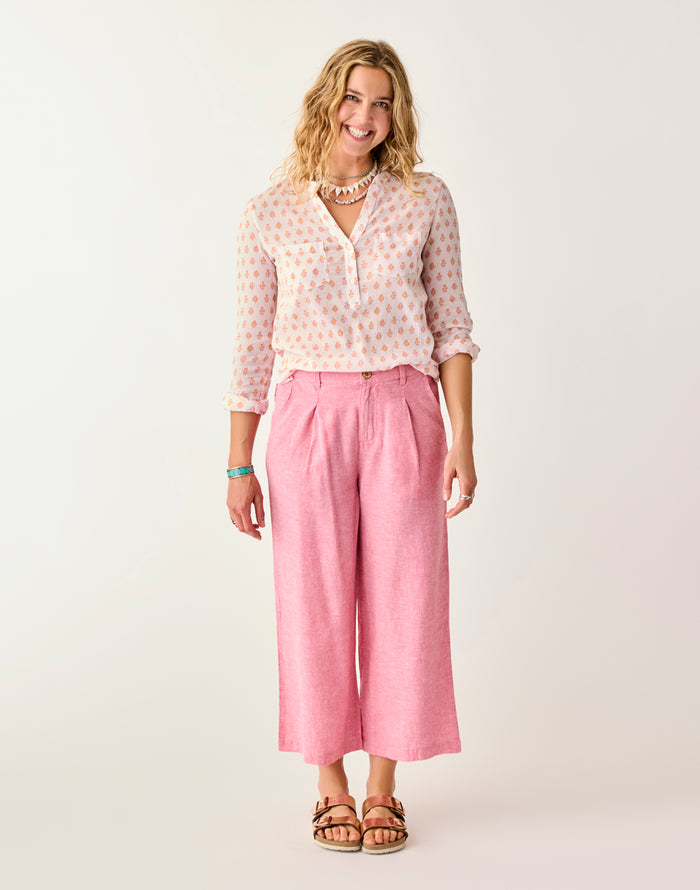 Suki Linen Pant: Chateau Chambray - FINAL SALE