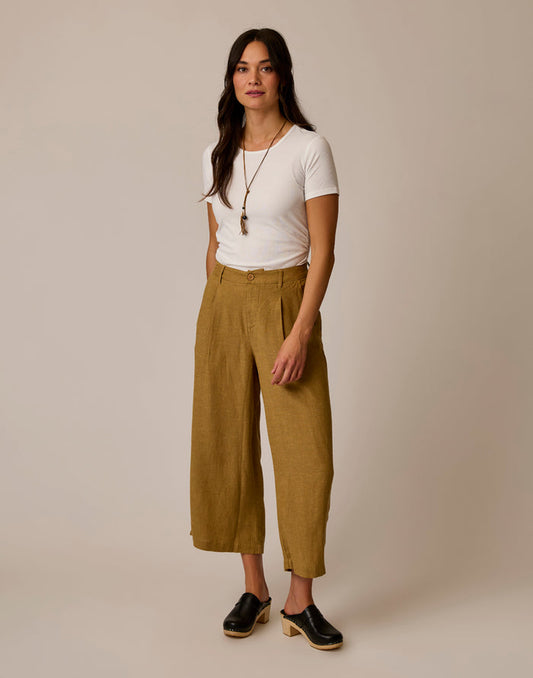 Suki Linen Pant: Golden Chambray