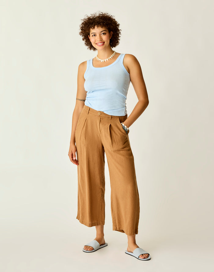 Suki Linen Pant: Rum Chambray - FINAL SALE