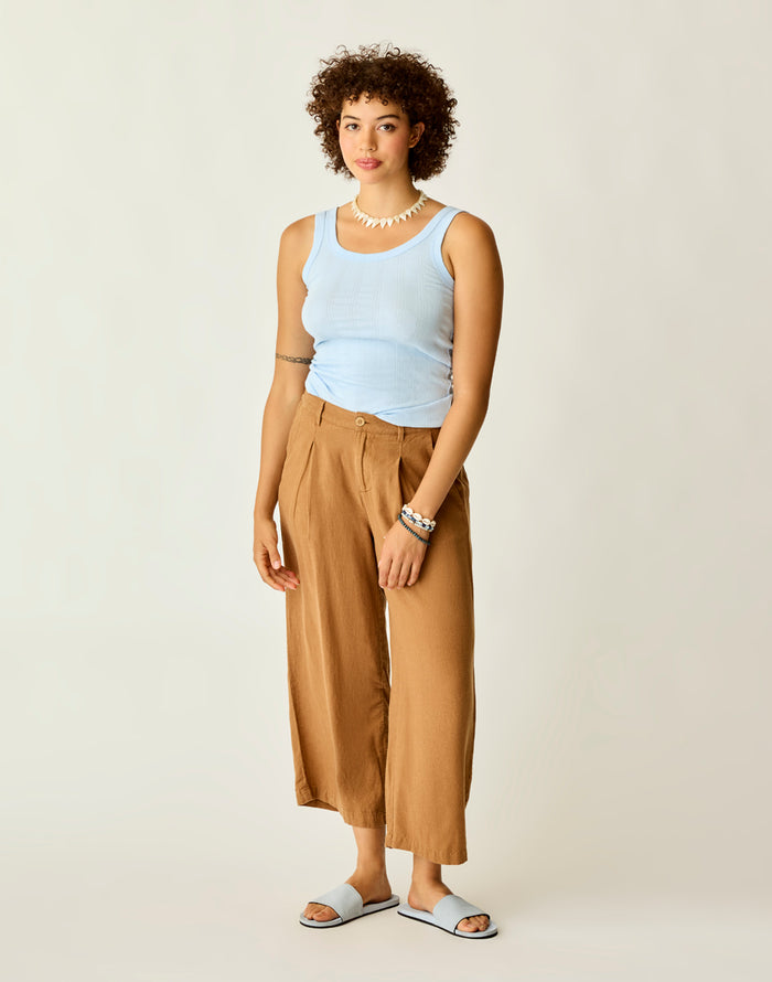 Suki Linen Pant: Rum Chambray - FINAL SALE