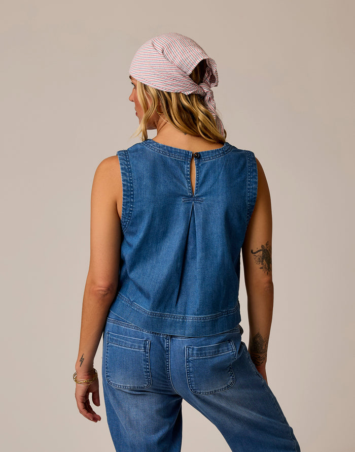 Susie Denim Tank: Magnolia