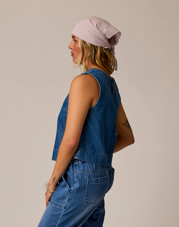 Susie Denim Tank: Magnolia
