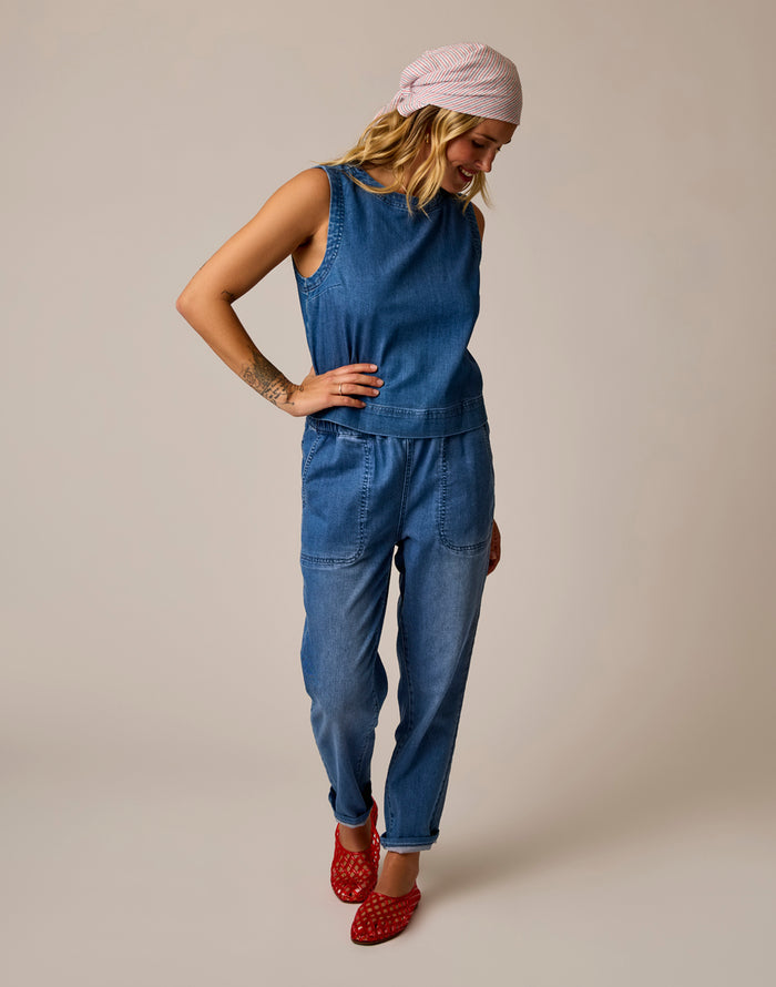 Susie Denim Tank: Magnolia