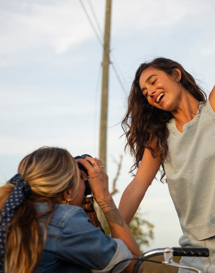 Susie Denim Tank: Savannah