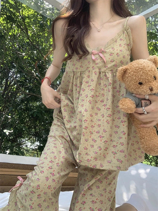 Sweet Floral Camisole Lounge Set