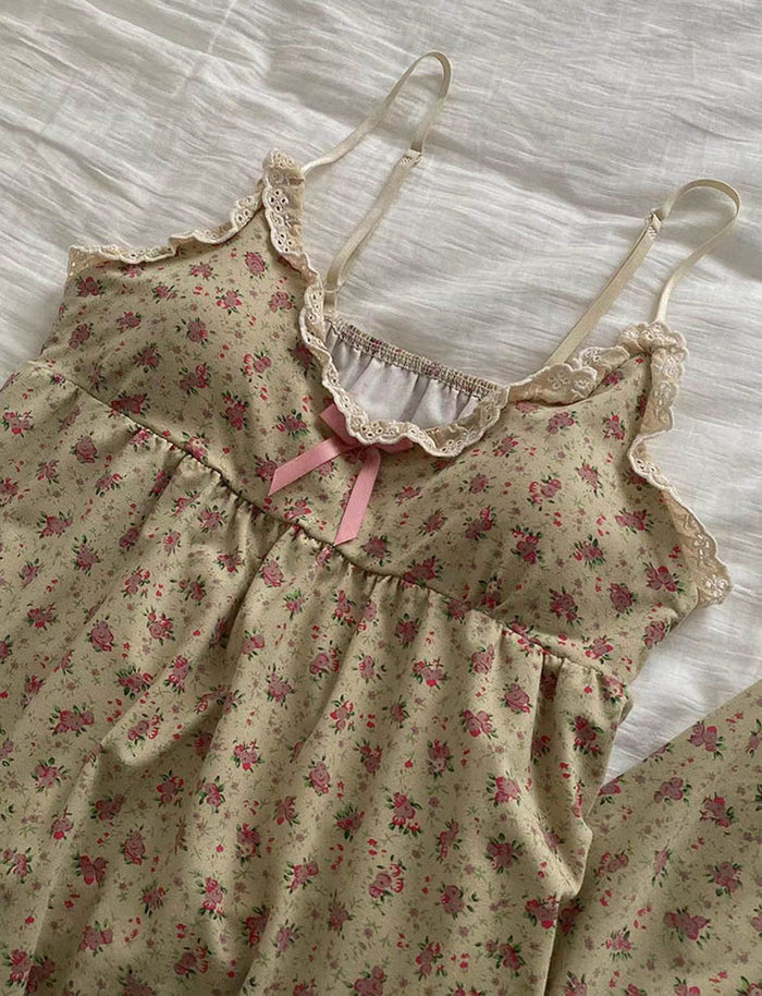 Sweet Floral Camisole Lounge Set