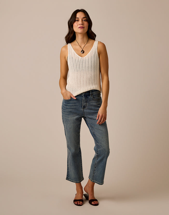 Sylvie Crop Flare: Blue Ridge