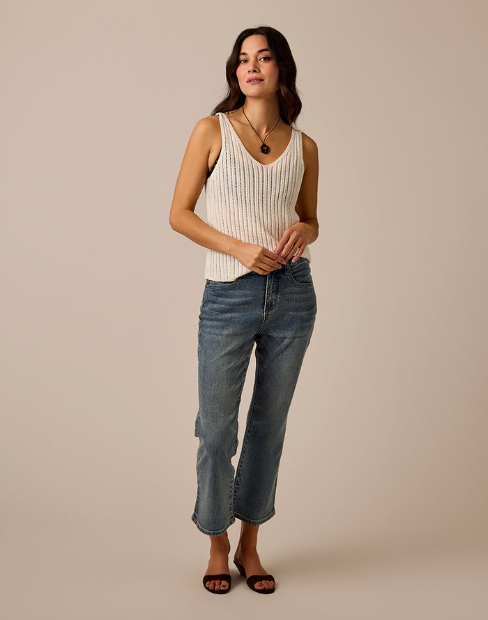 Sylvie Crop Flare: Blue Ridge
